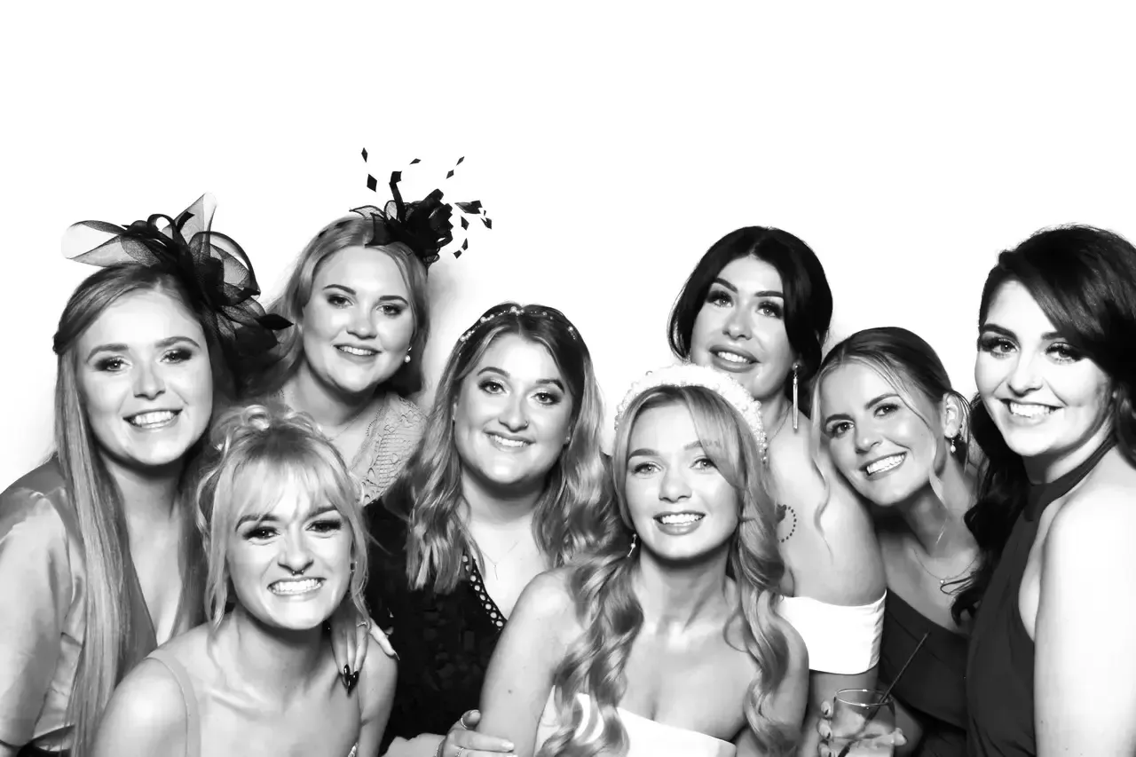 Friends at a photo booth